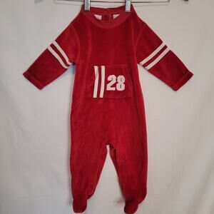 Baby Beginnings Red One piece Jumper Sweatsuit Race Suit Soft 3-6 months